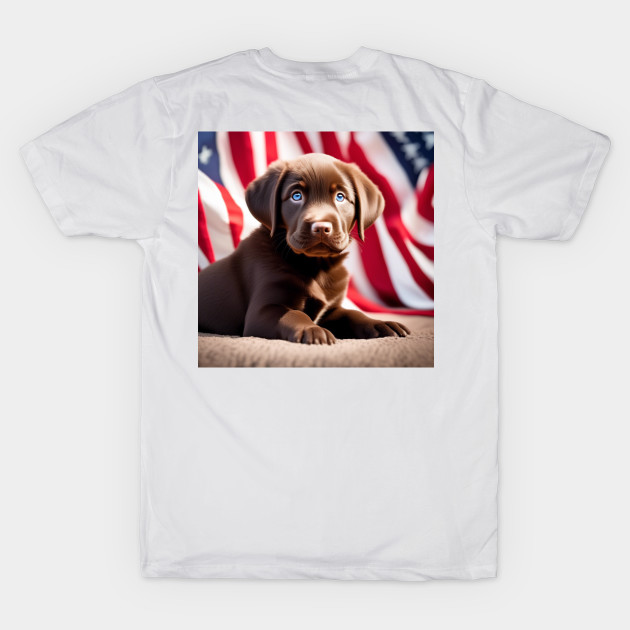 Patriotic Chocolate Lab Puppy by AnchoredK9s